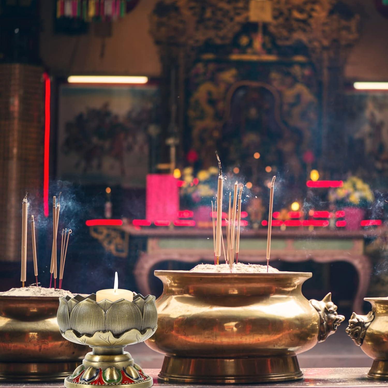 Soporte de Vela de Loto Vaguelly Decorativo de Zinc 5cm