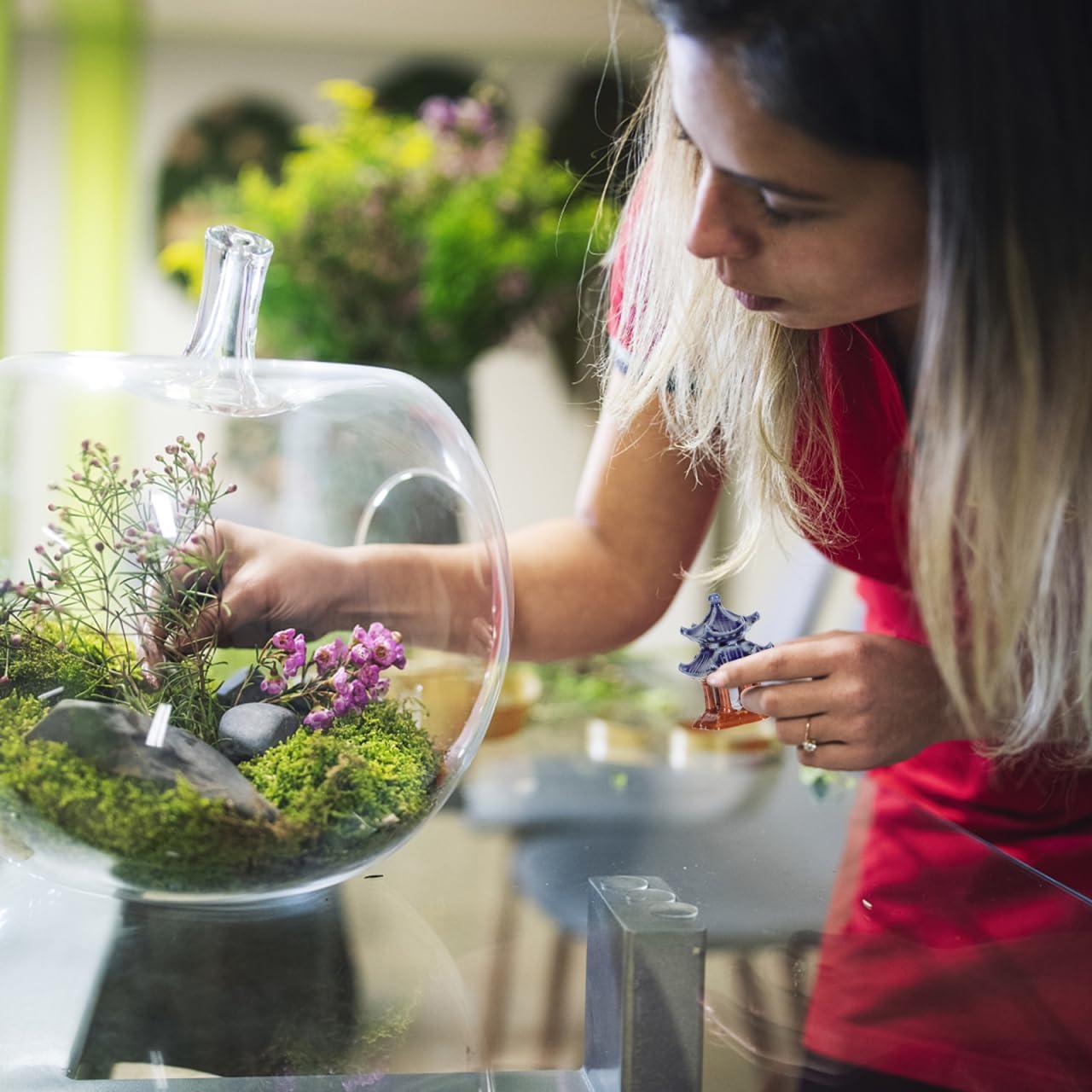 Estatuas Miniatura Pagoda DOITOOL 5 Piezas Cerámica Jardín