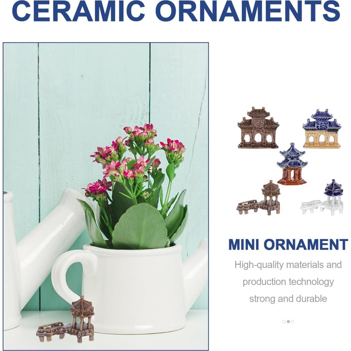 Estatuas Miniatura Pagoda DOITOOL 5 Piezas Cerámica Jardín