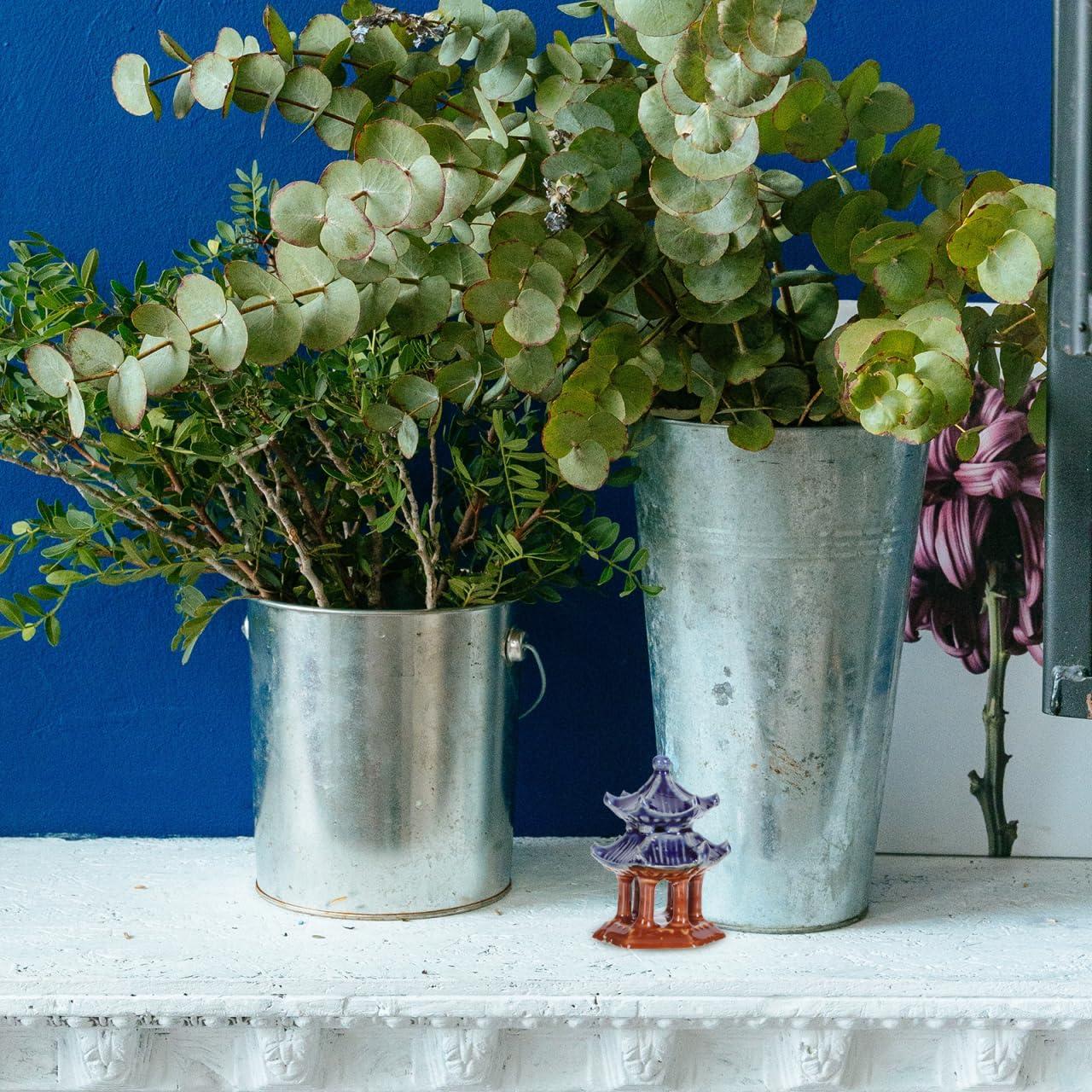 Estatuas Miniatura Pagoda DOITOOL 5 Piezas Cerámica Jardín