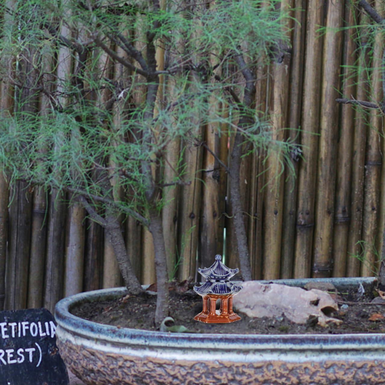 Estatuas Miniatura Pagoda DOITOOL 5 Piezas Cerámica Jardín