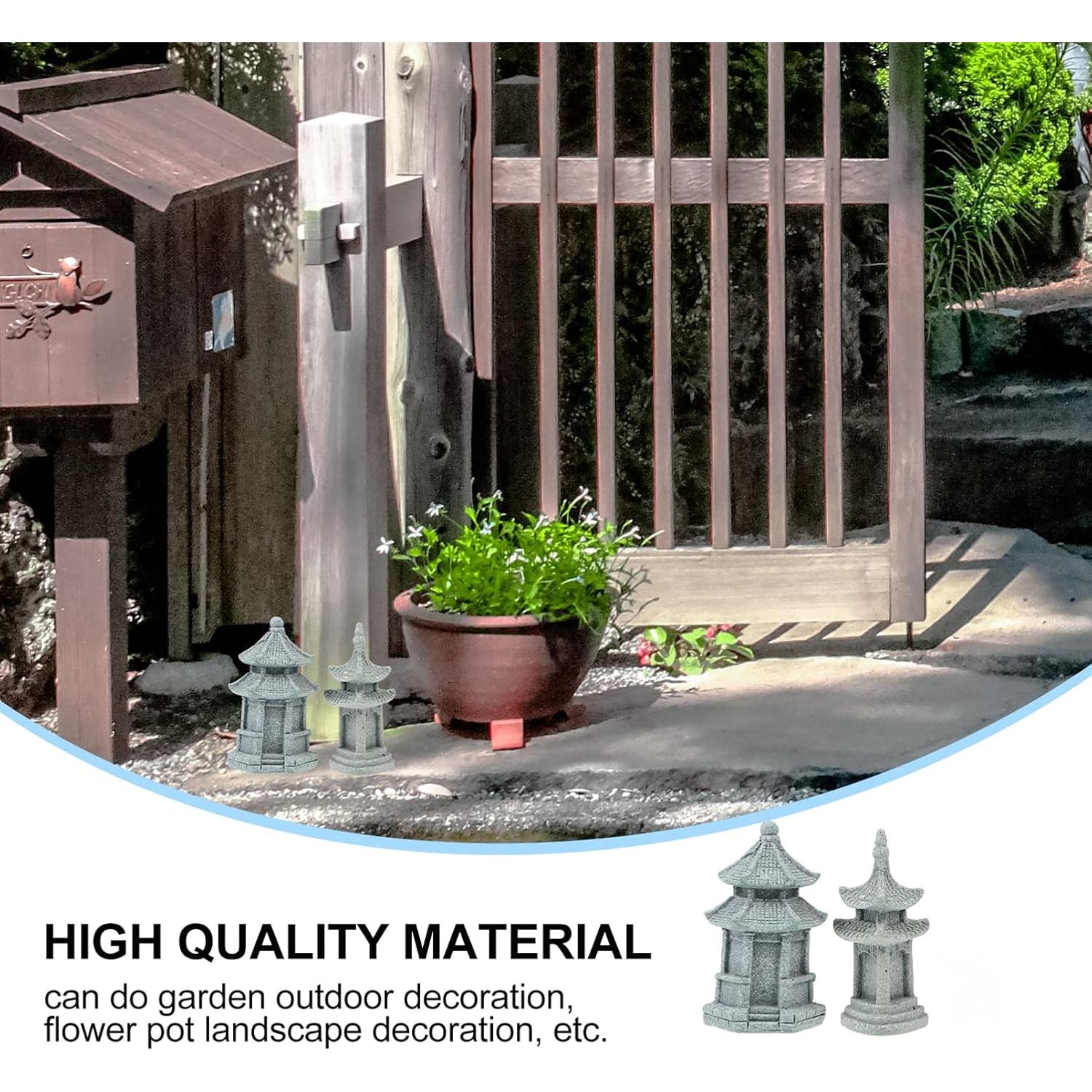 Estatuas de Jardín Pagoda DOITOOL 3pcs - Decoración Zen Mini