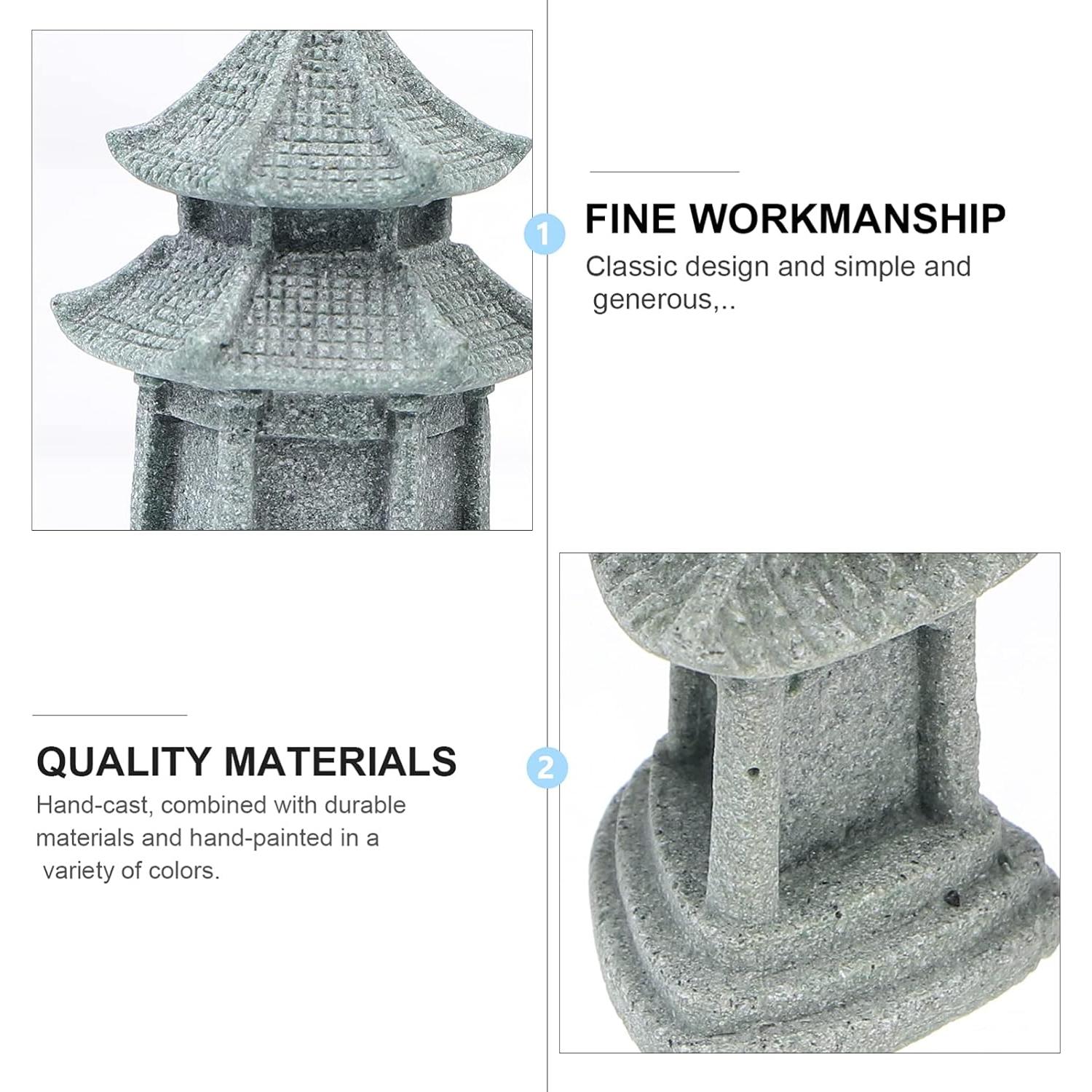 Estatuas de Jardín Pagoda DOITOOL 3pcs - Decoración Zen Mini