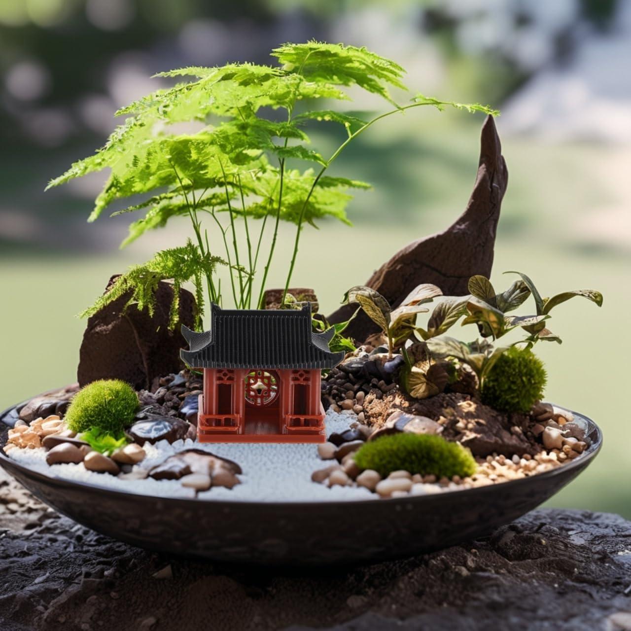 Estatua Miniatura Jardín Pagoda PRETYZOOM 3.81x4.49 cm