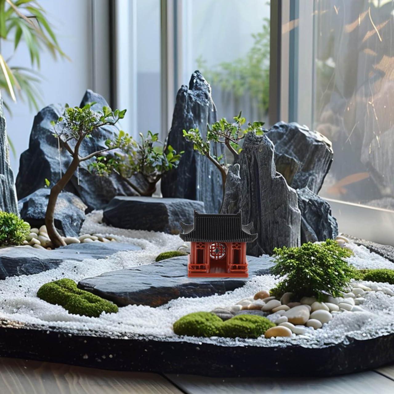 Estatua Miniatura Jardín Pagoda PRETYZOOM 3.81x4.49 cm