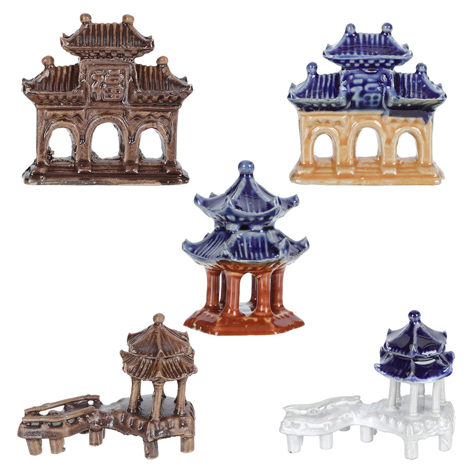 Estatuas Miniatura de Pagoda YARDWE 5 Piezas Jardín Zen