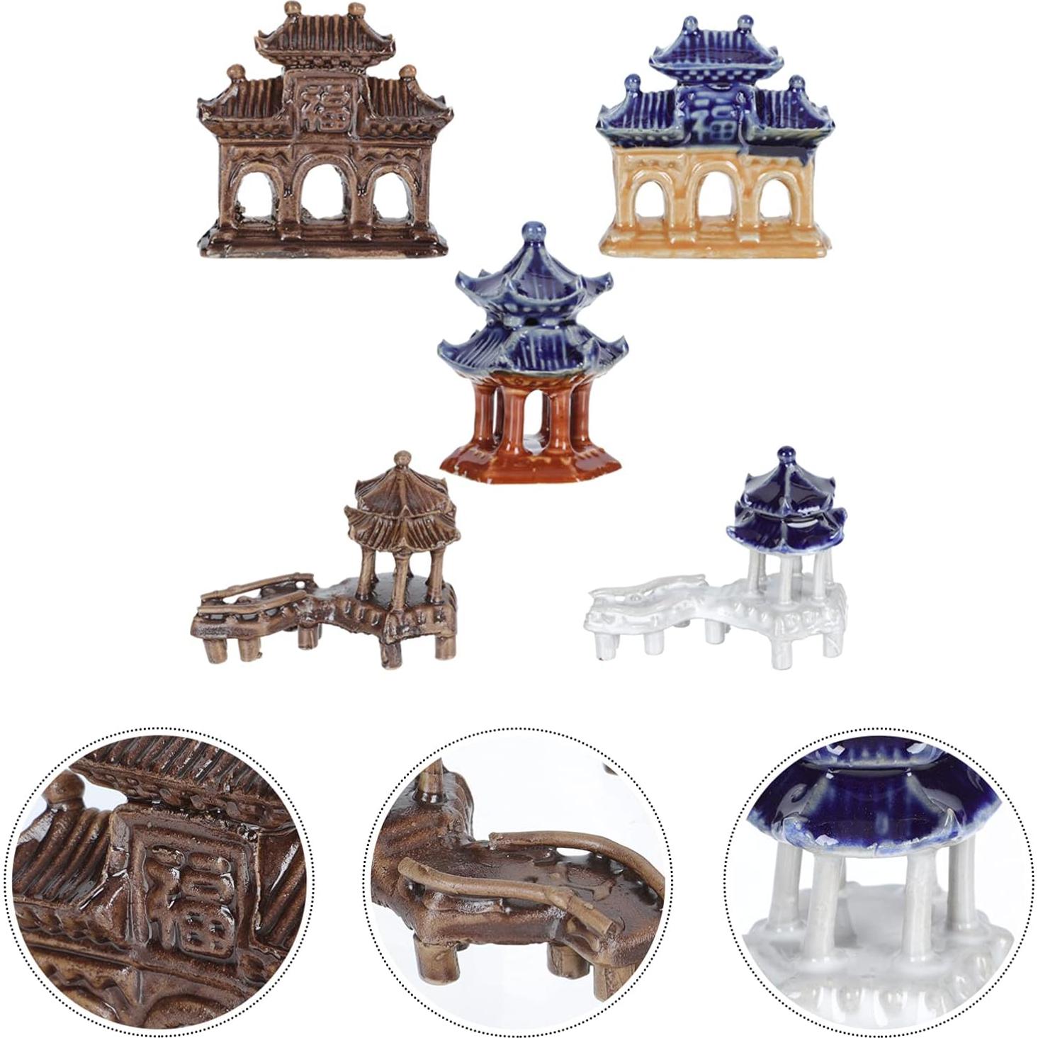 Estatuas Miniatura de Pagoda YARDWE 5 Piezas Jardín Zen