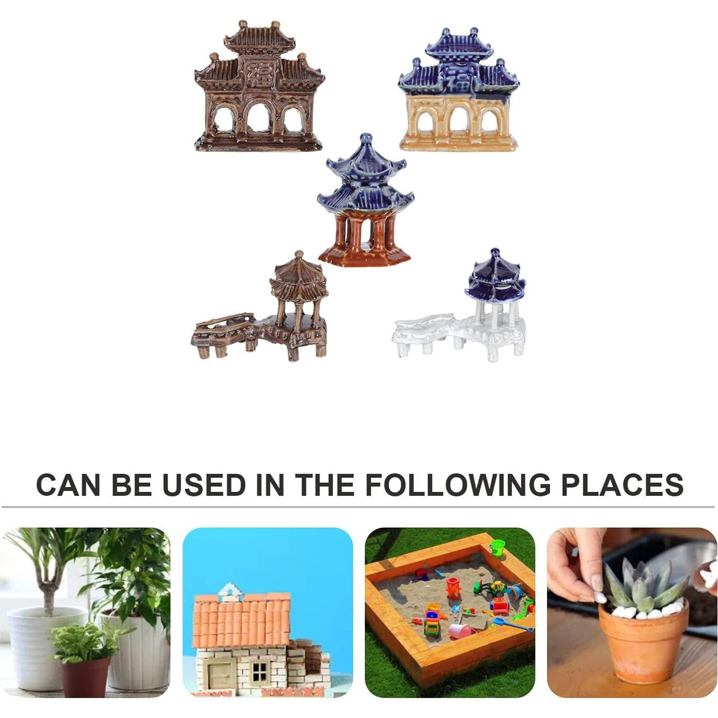 Estatuas Miniatura de Pagoda YARDWE 5 Piezas Jardín Zen