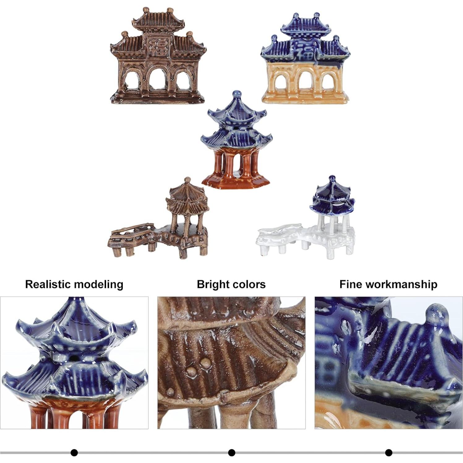 Estatuas Miniatura de Pagoda YARDWE 5 Piezas Jardín Zen