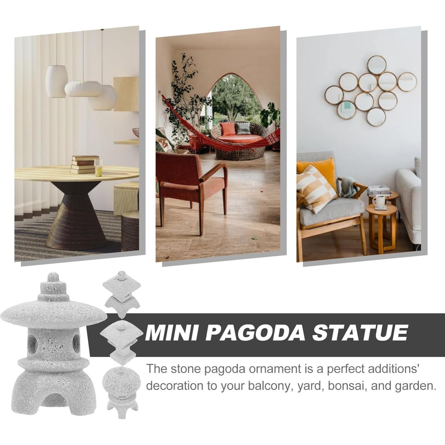 Adorno de Pagoda Hemoton para Jardín Zen - Arenisca 3.2x2.1cm