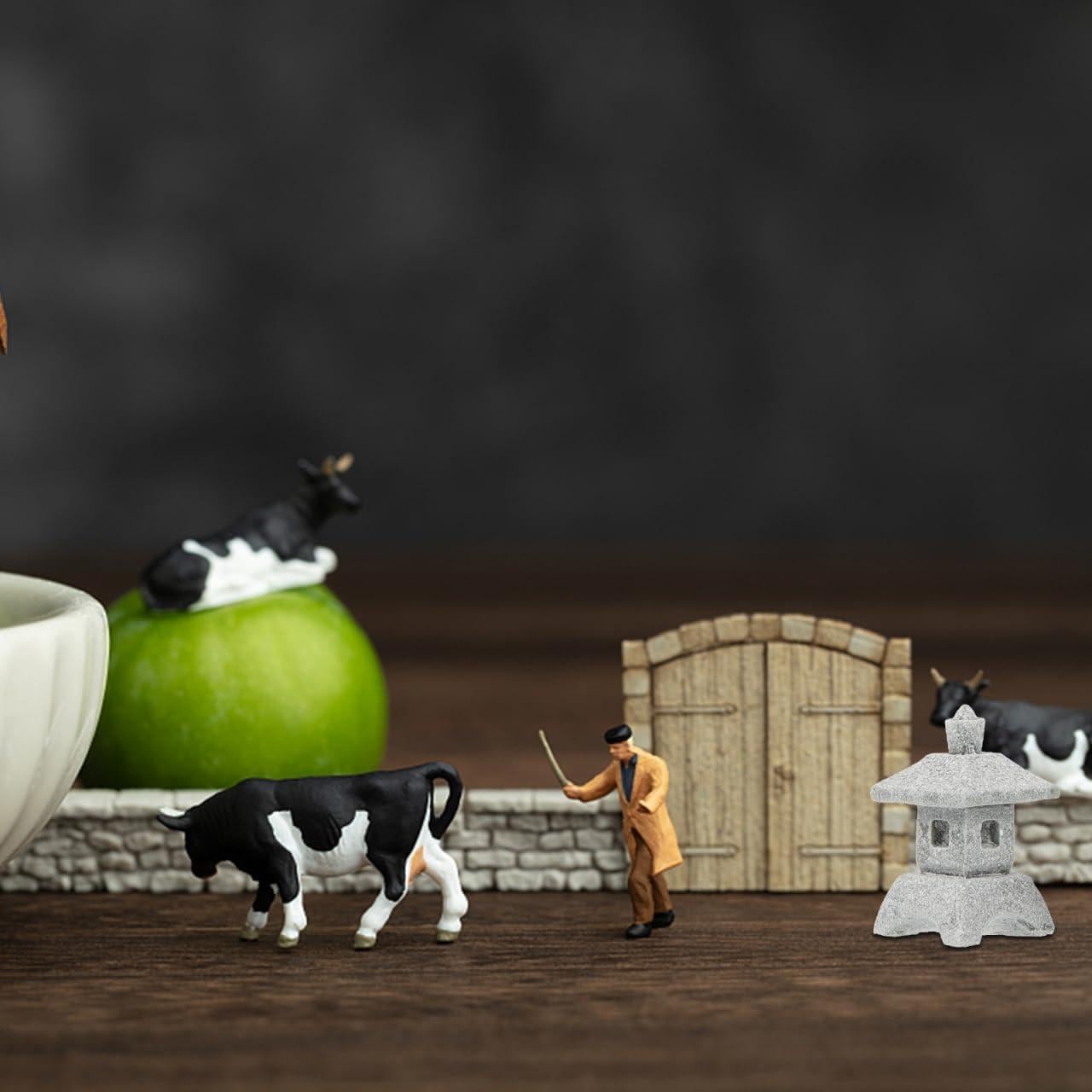 4 Estatuas Miniatura de Pagoda Outanaya para Jardín Zen