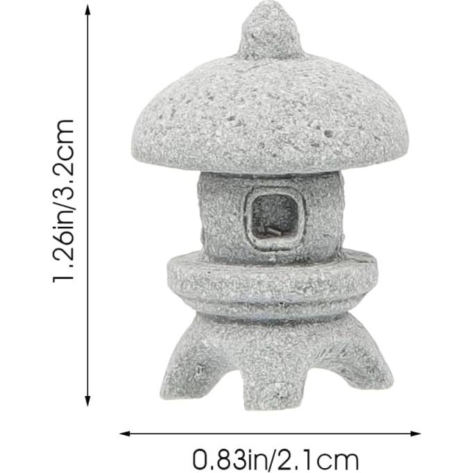 4 Estatuas Miniatura de Pagoda Outanaya para Jardín Zen