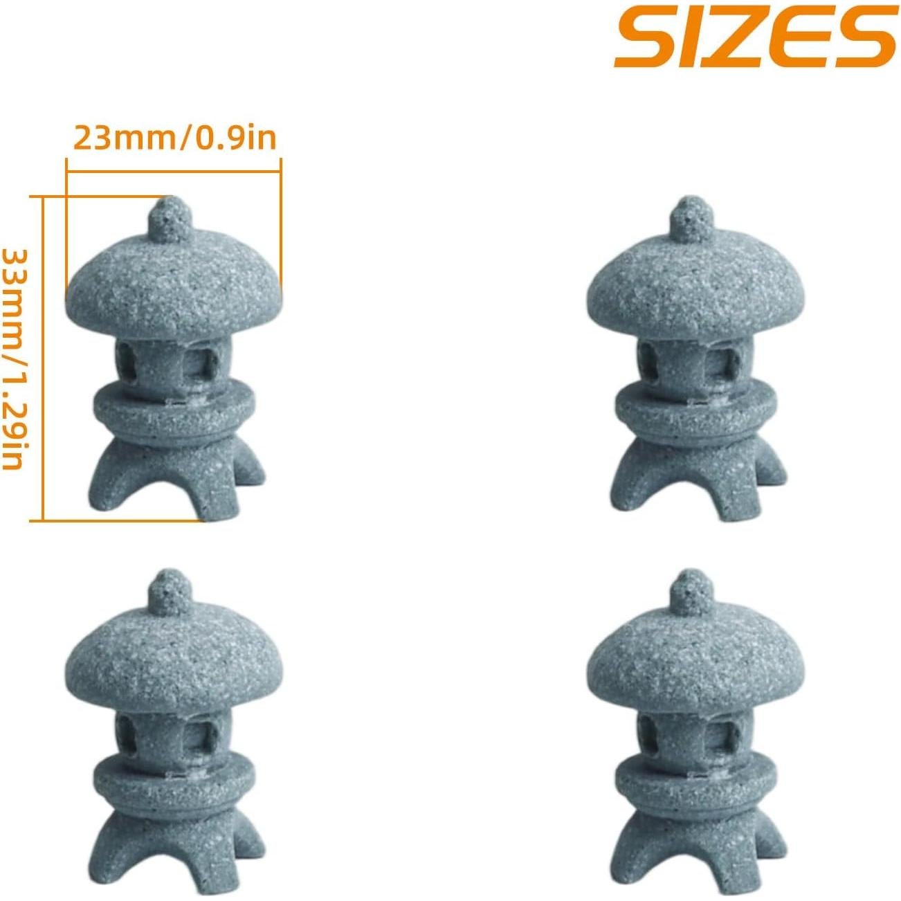 Conjunto de 4 Faroles Pagoda RUIAN Azul Resina para Jardín