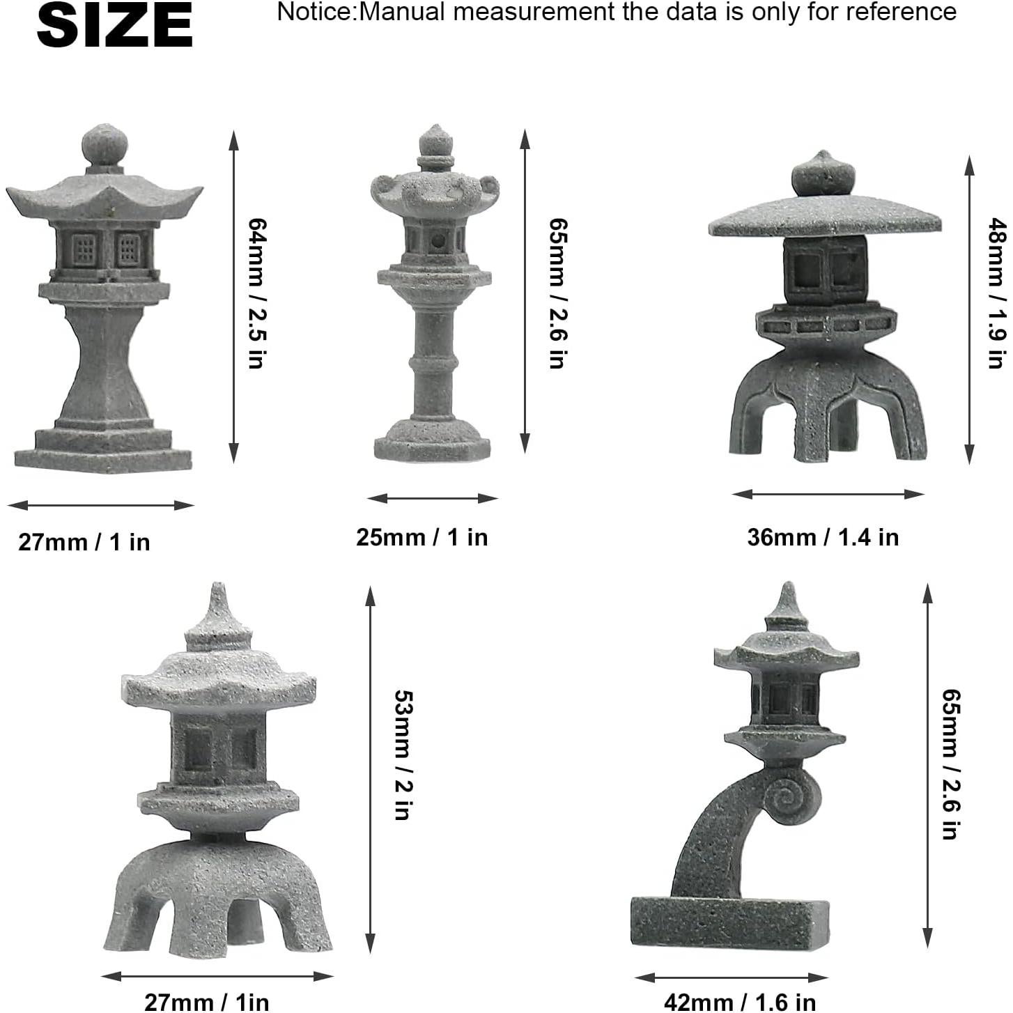 Conjunto de 5 Linternas Japonesas Vkinman para Jardín
