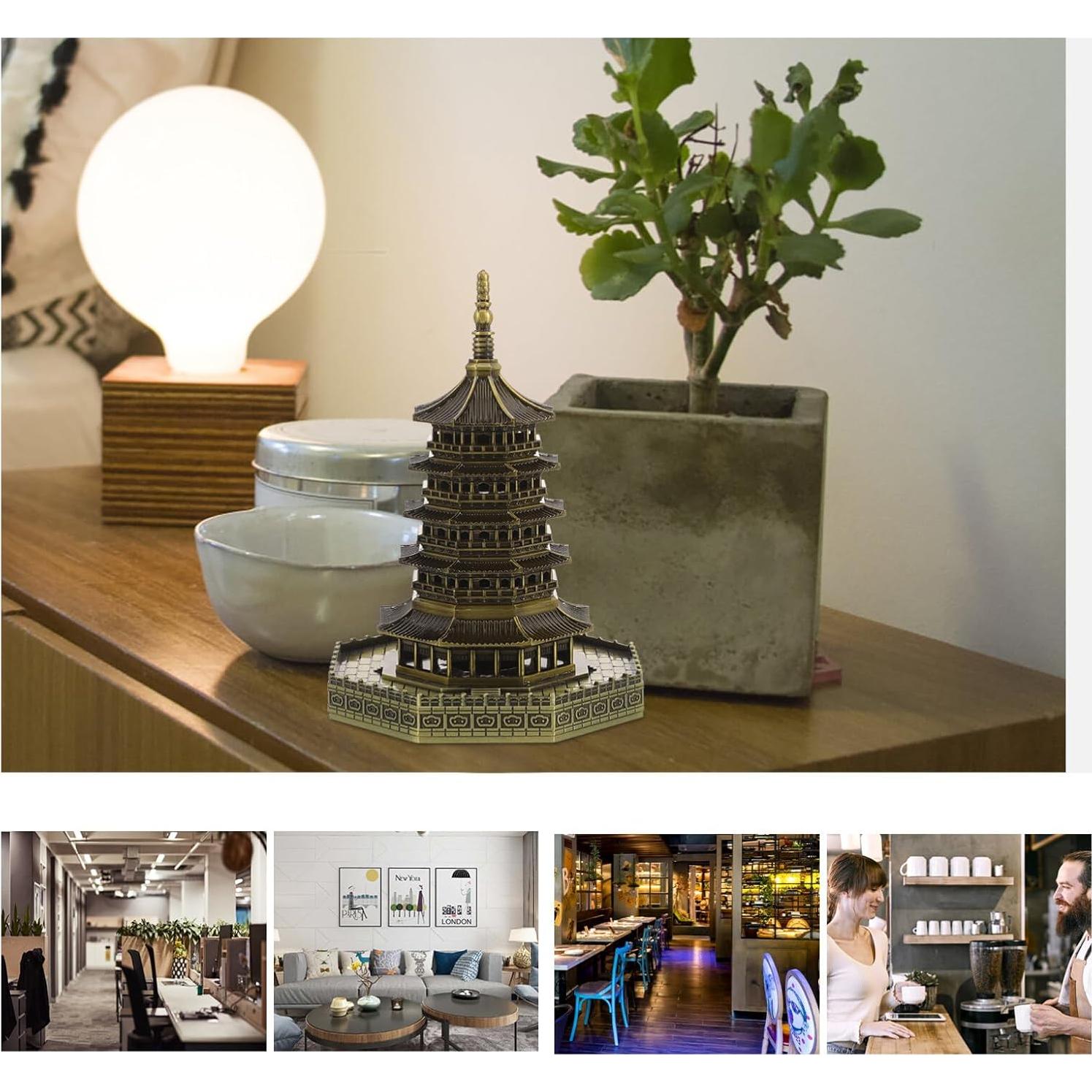 Estatua Feng Shui VILLCASE Torre Pagoda Bronce 10.8 cm