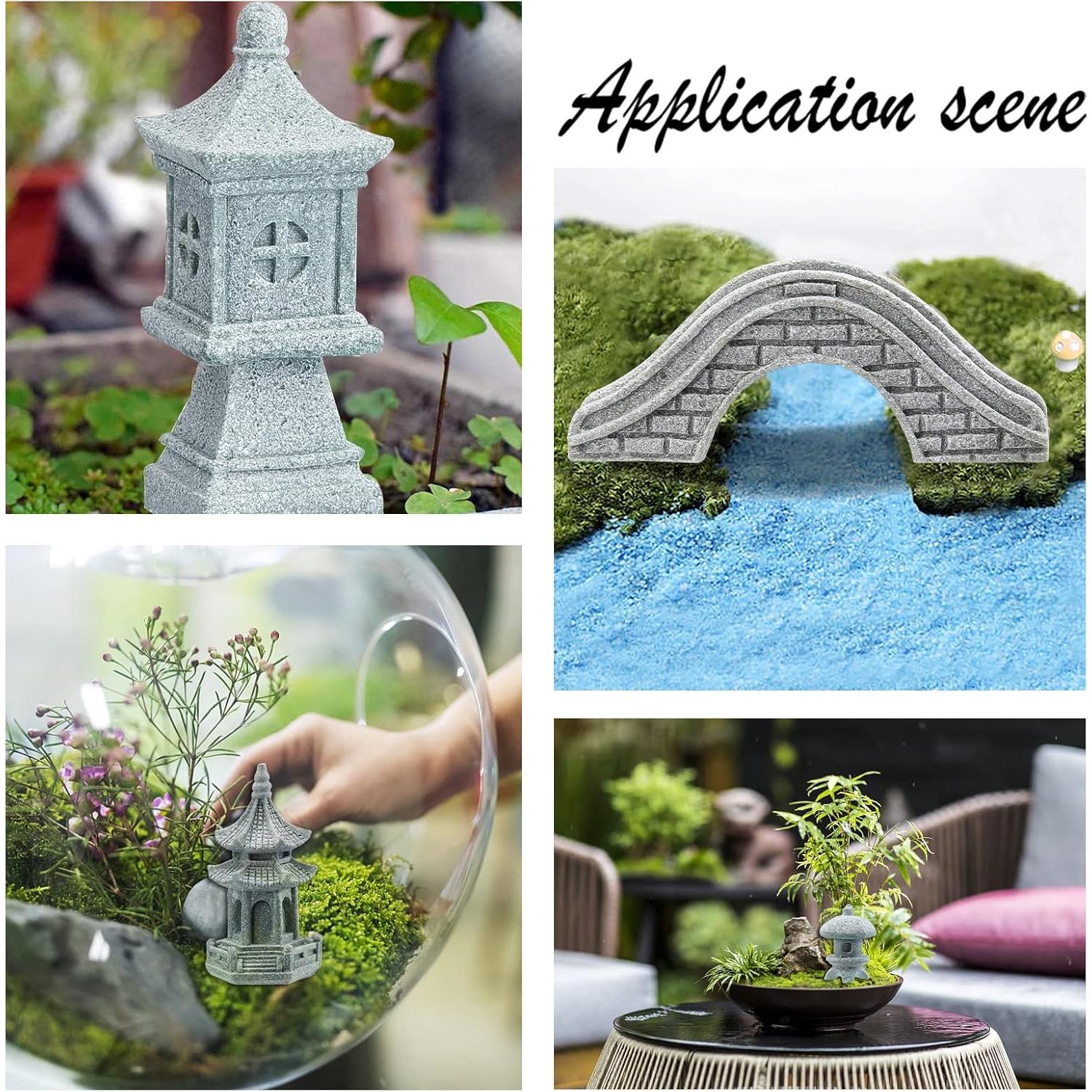 Estatuas Ornamentales de Pagoda y Linterna SUPERFINDINGS - 5 Piezas