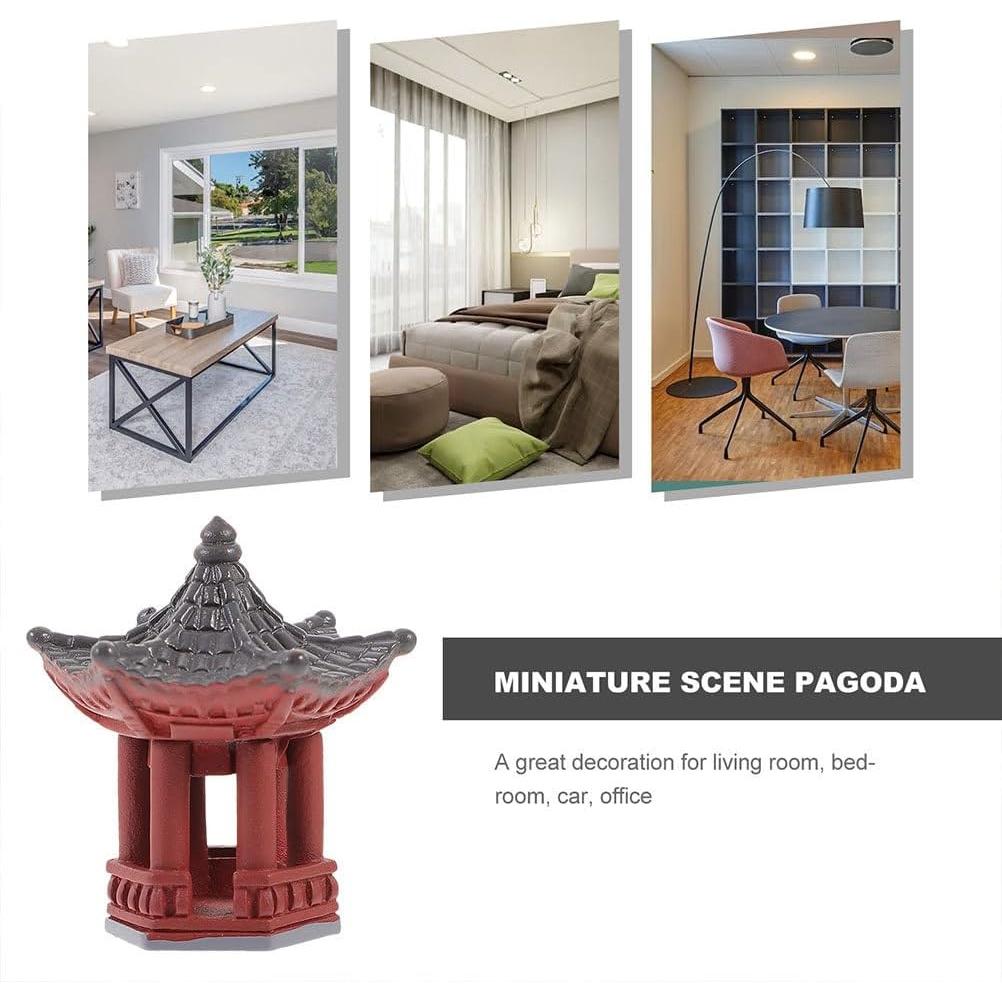 Set de 6 Estatuas Mini Pagoda FOMIYES Resina 3.8cm Jardín