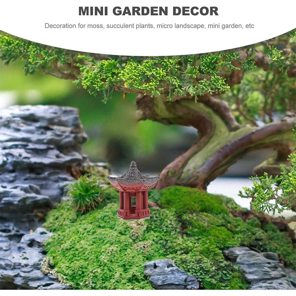 Set de 6 Estatuas Mini Pagoda FOMIYES Resina 3.8cm Jardín