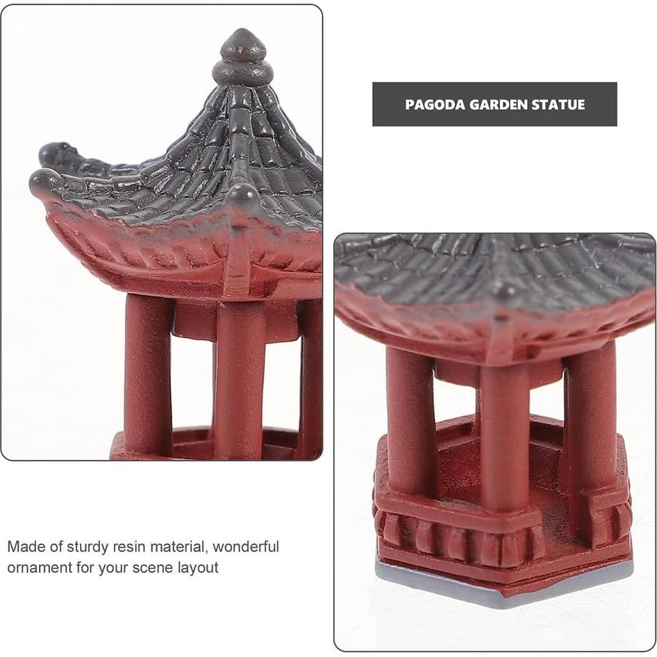 Set de 6 Estatuas Mini Pagoda FOMIYES Resina 3.8cm Jardín