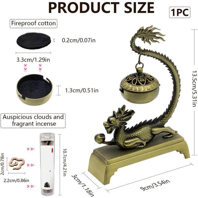 Quemador de Incienso Dragón con 40 Varitas - Craftmastudio