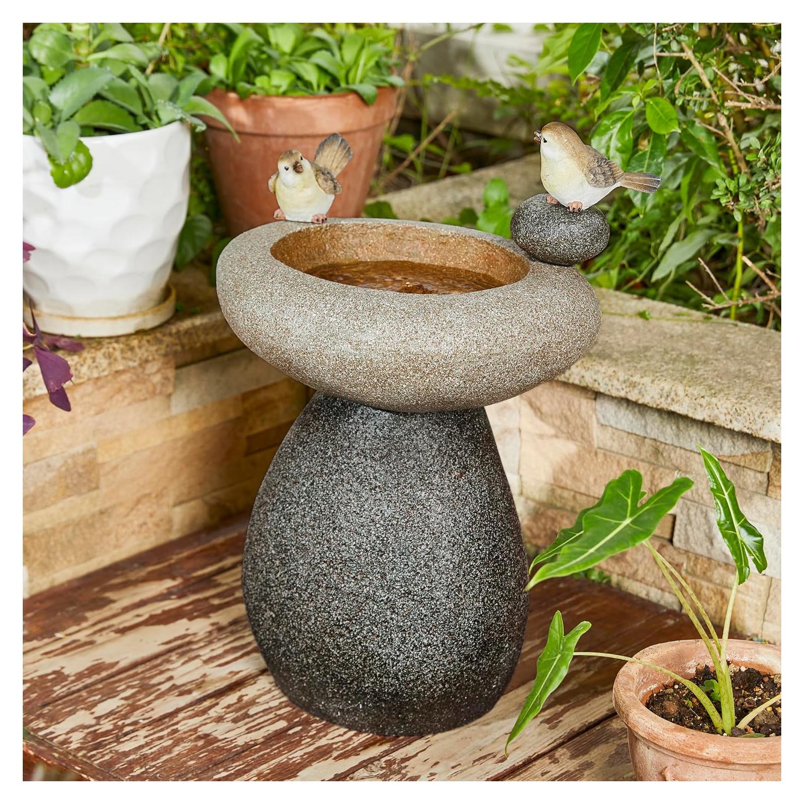 Fuente de Agua Glitzhome 52.7 cm con Luz LED y Bomba - Estilo Zen