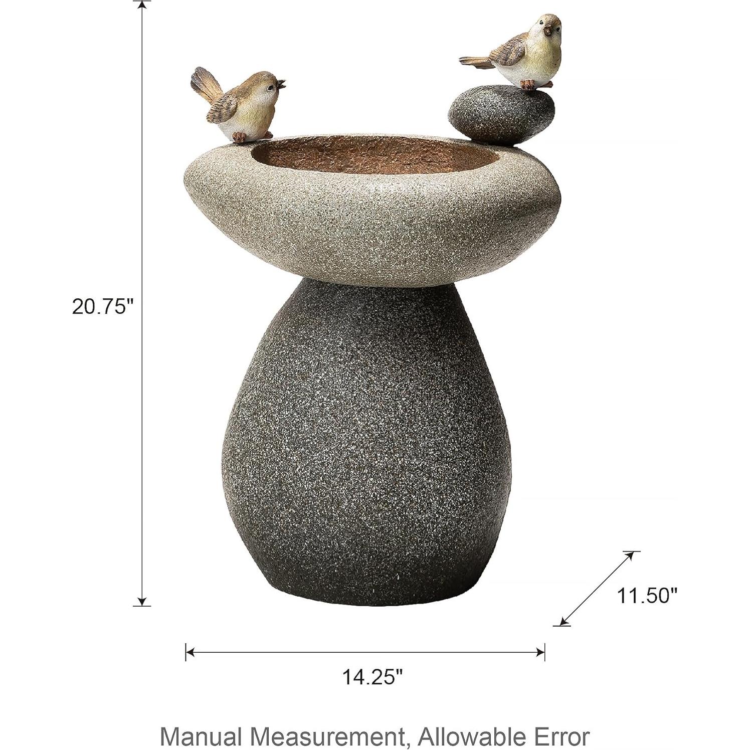 Fuente de Agua Glitzhome 52.7 cm con Luz LED y Bomba - Estilo Zen