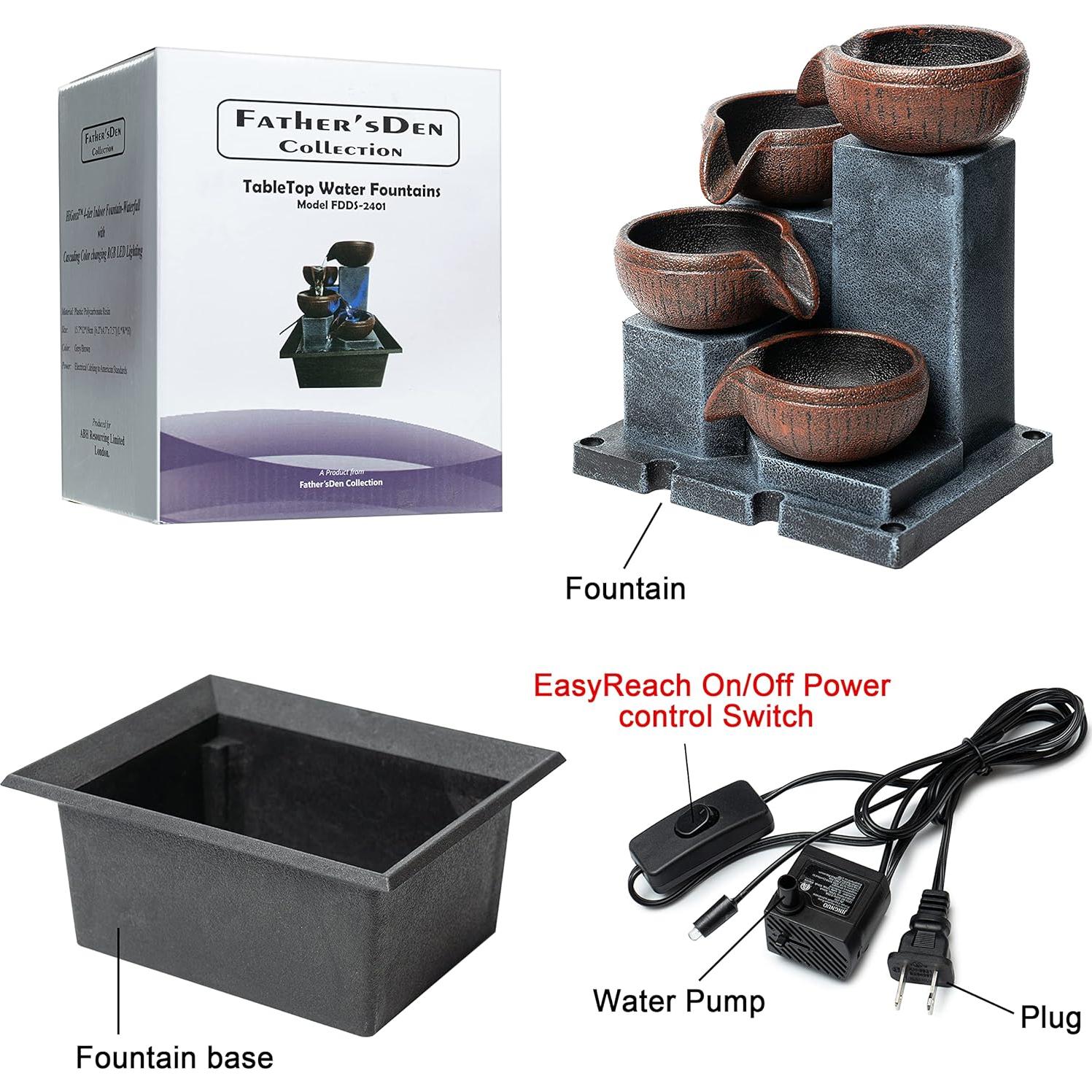 Fuente de Agua de Mesa Father'sDen FDDS-2401 LED 15.7x12x19cm