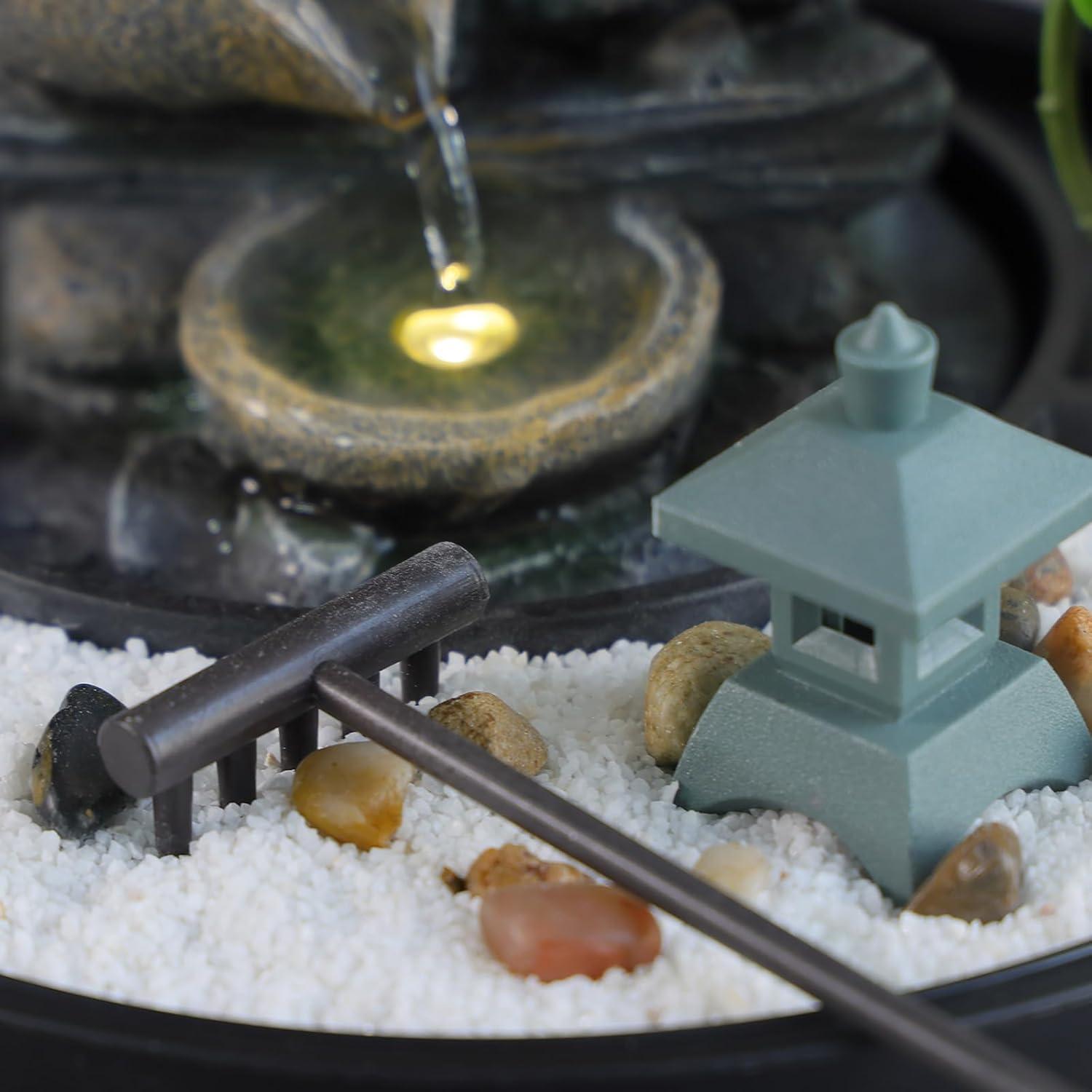 Fuente de Agua de Mesa Bumilgar con LED y Pagoda 21.5 cm