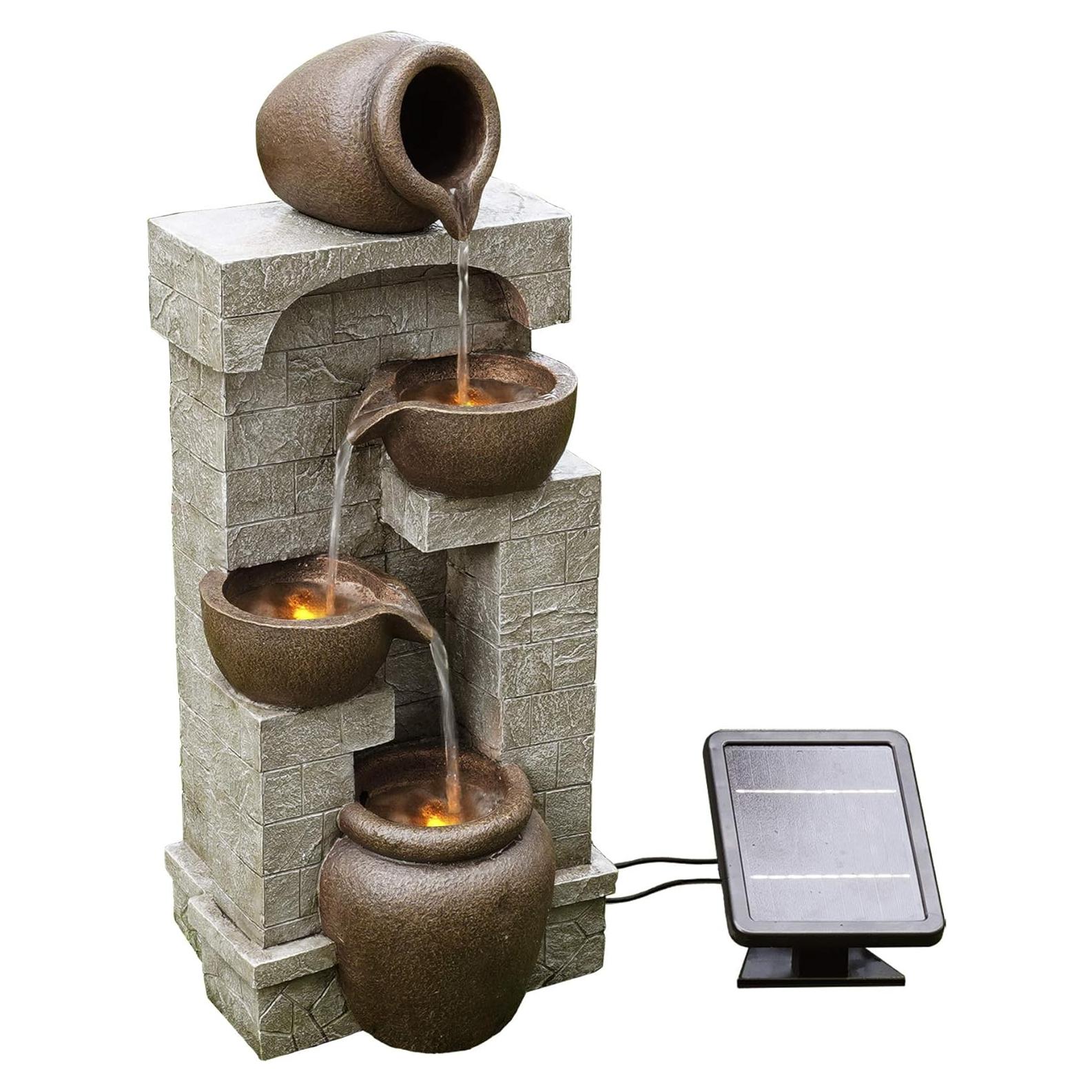 Fuente de Agua Solar Exterior Teamson Home 72.4 cm Marrón