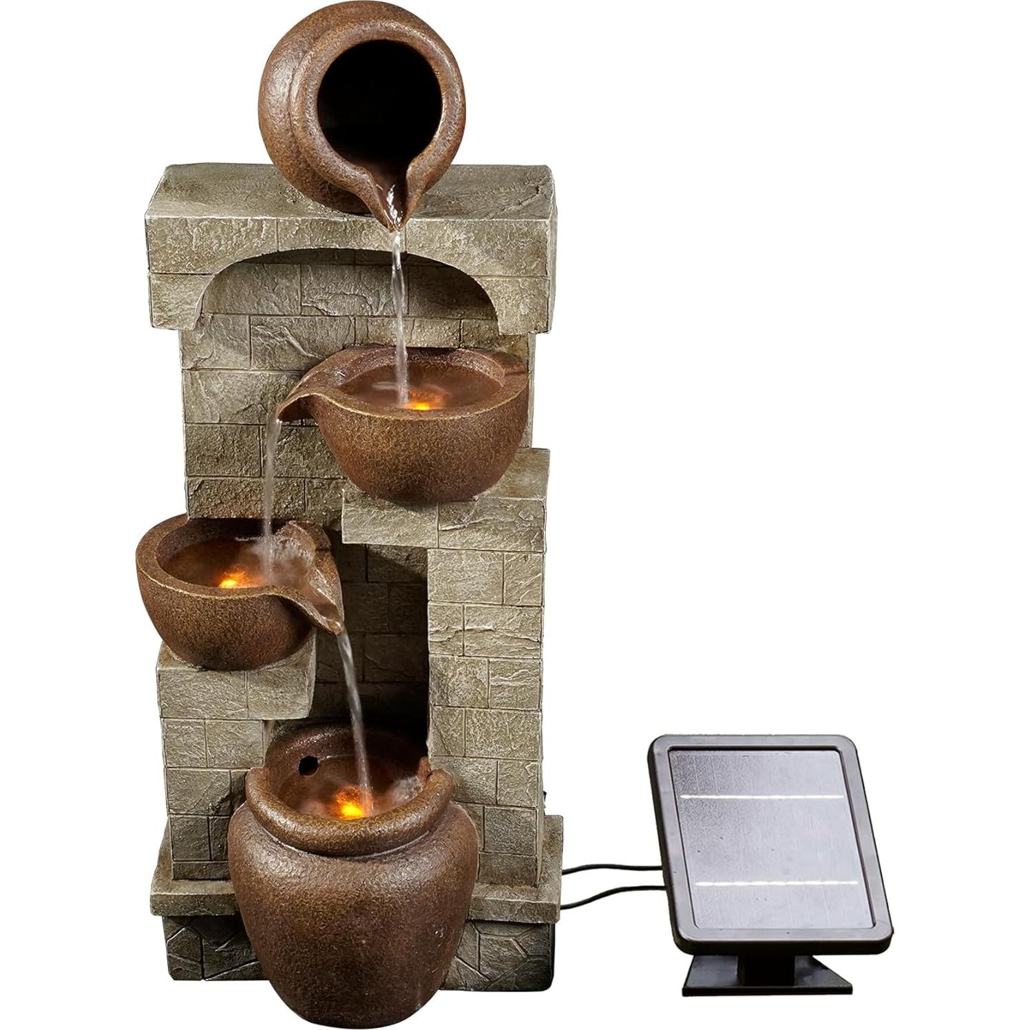 Fuente de Agua Solar Exterior Teamson Home 72.4 cm Marrón