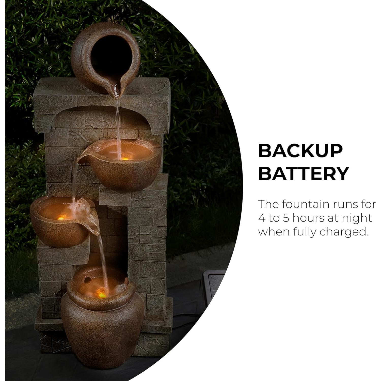 Fuente de Agua Solar Exterior Teamson Home 72.4 cm Marrón