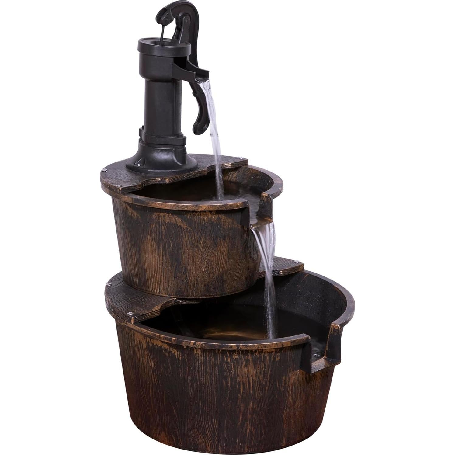 Fuente de Agua de Barril 2 Niveles Alpine 68.58 cm Bronce