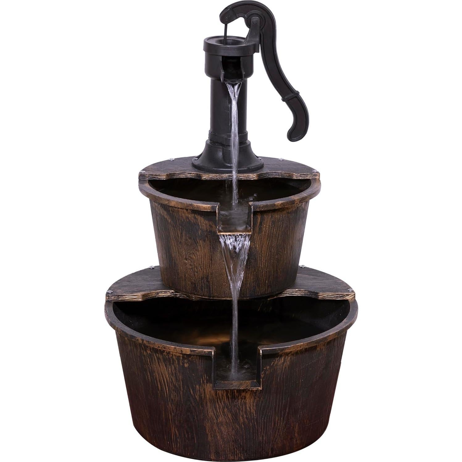Fuente de Agua de Barril 2 Niveles Alpine 68.58 cm Bronce