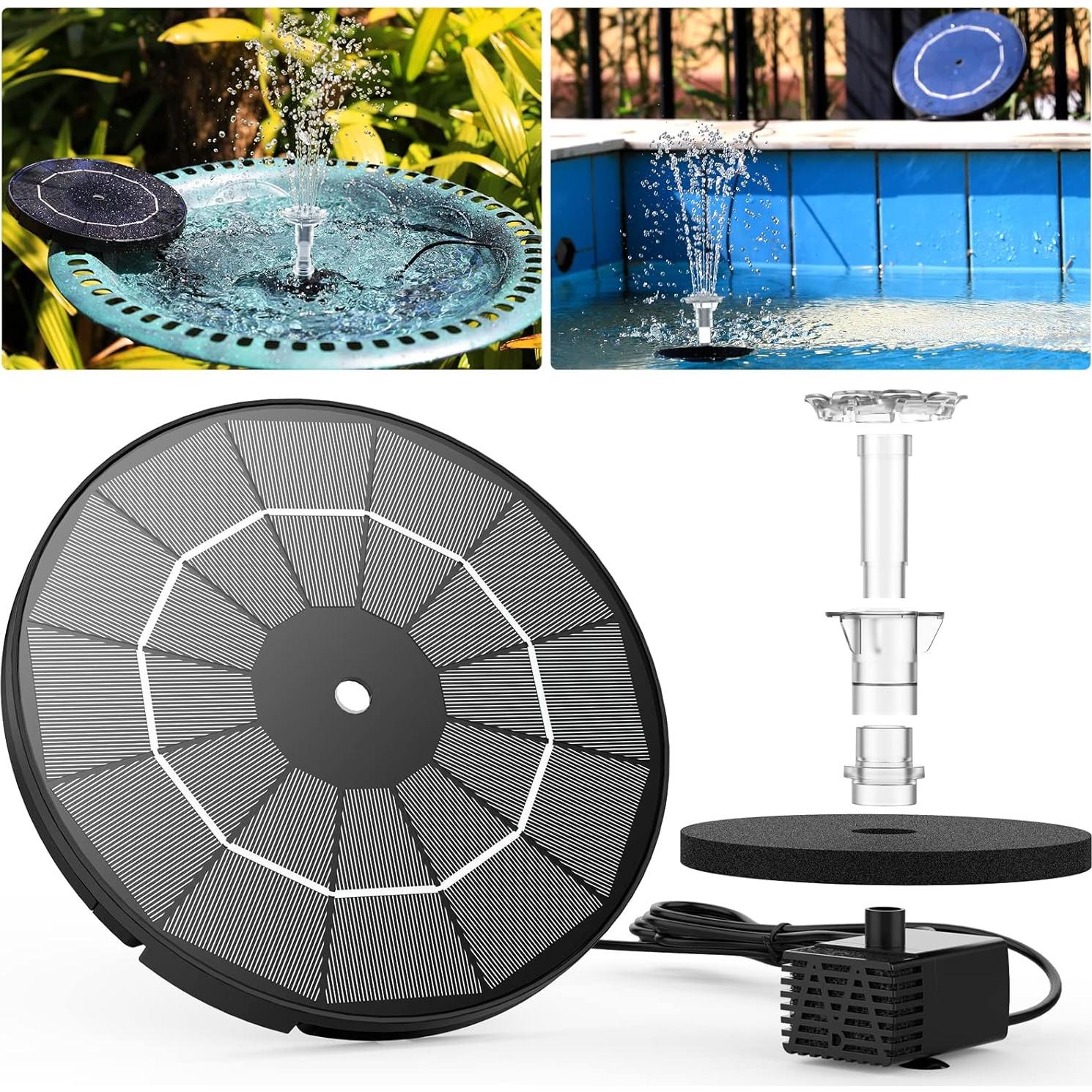 Fuente Solar AISITIN 3.5W para Jardín y Baño de Pájaros