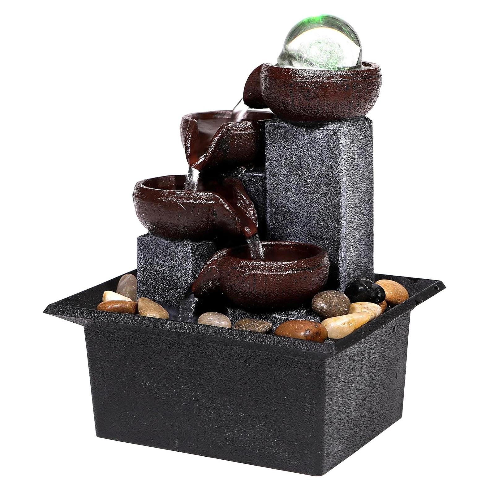 Fuente de Agua Interior LED Colección Father'sDen 16x13x19cm