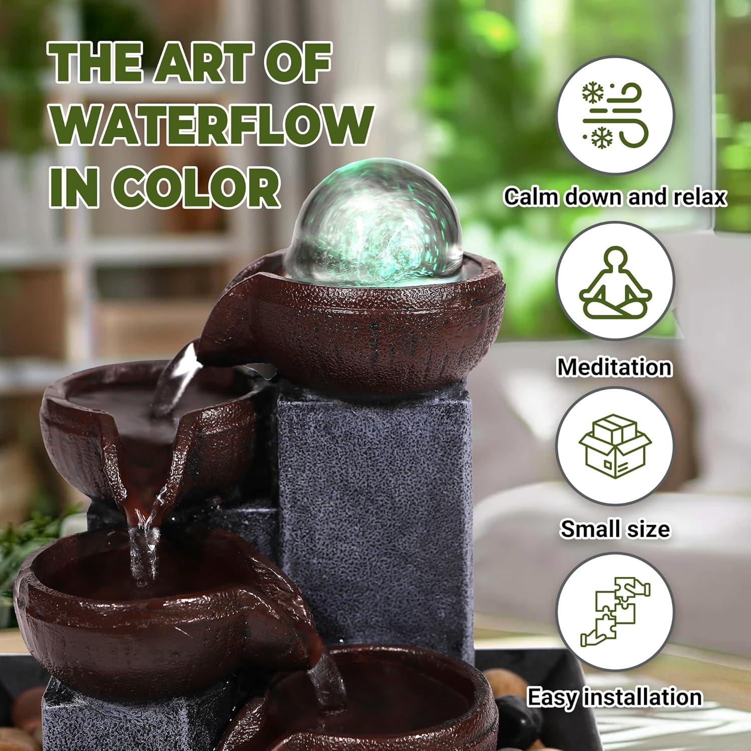 Fuente de Agua Interior LED Colección Father'sDen 16x13x19cm