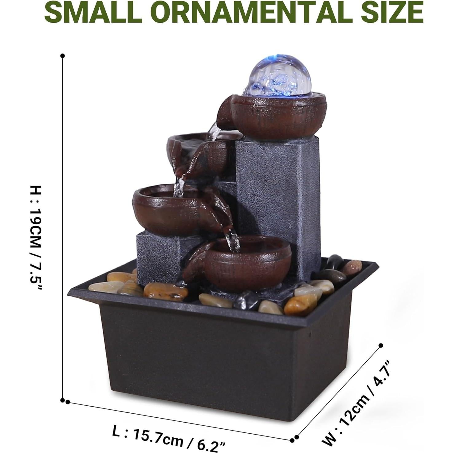 Fuente de Agua Interior LED Colección Father'sDen 16x13x19cm