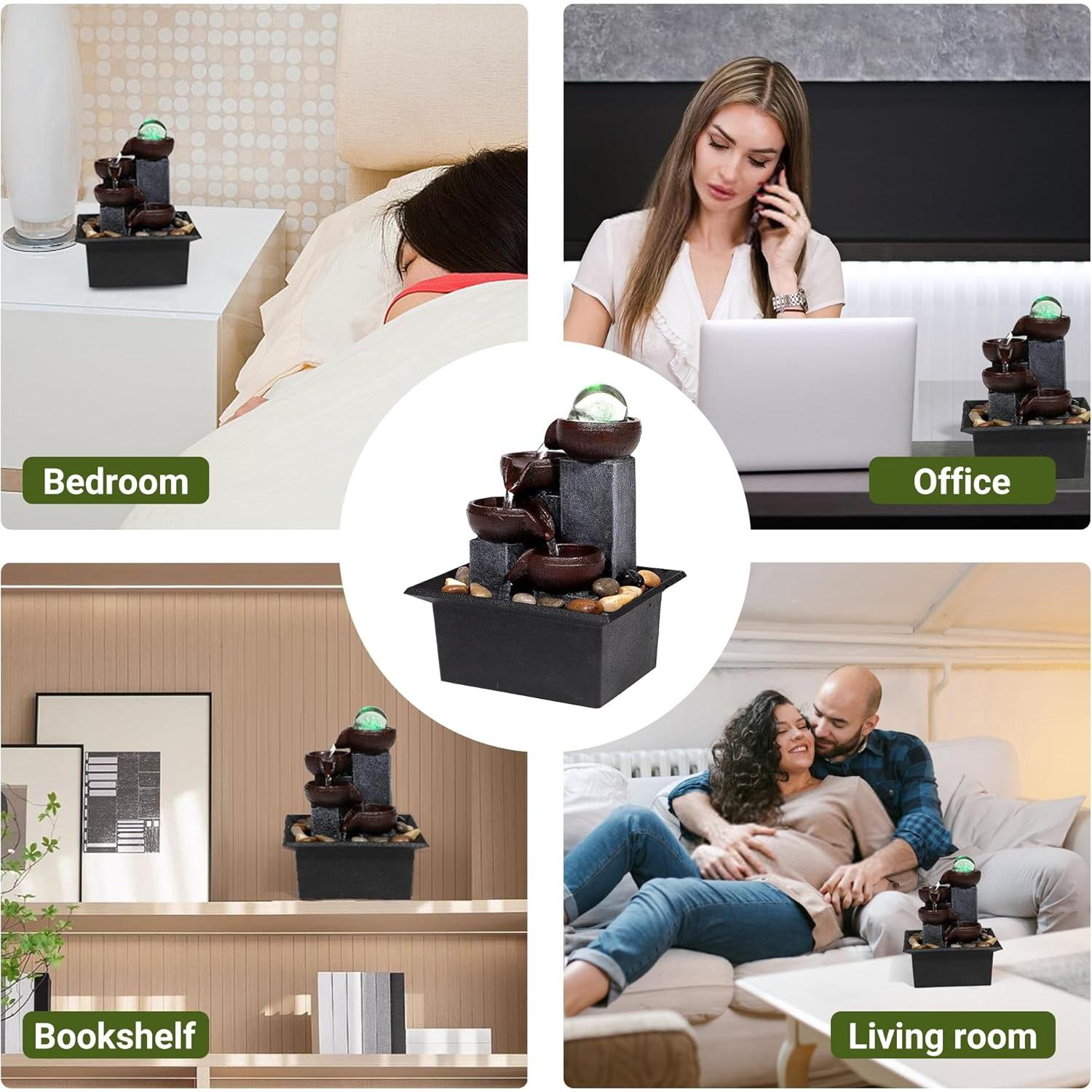 Fuente de Agua Interior LED Colección Father'sDen 16x13x19cm