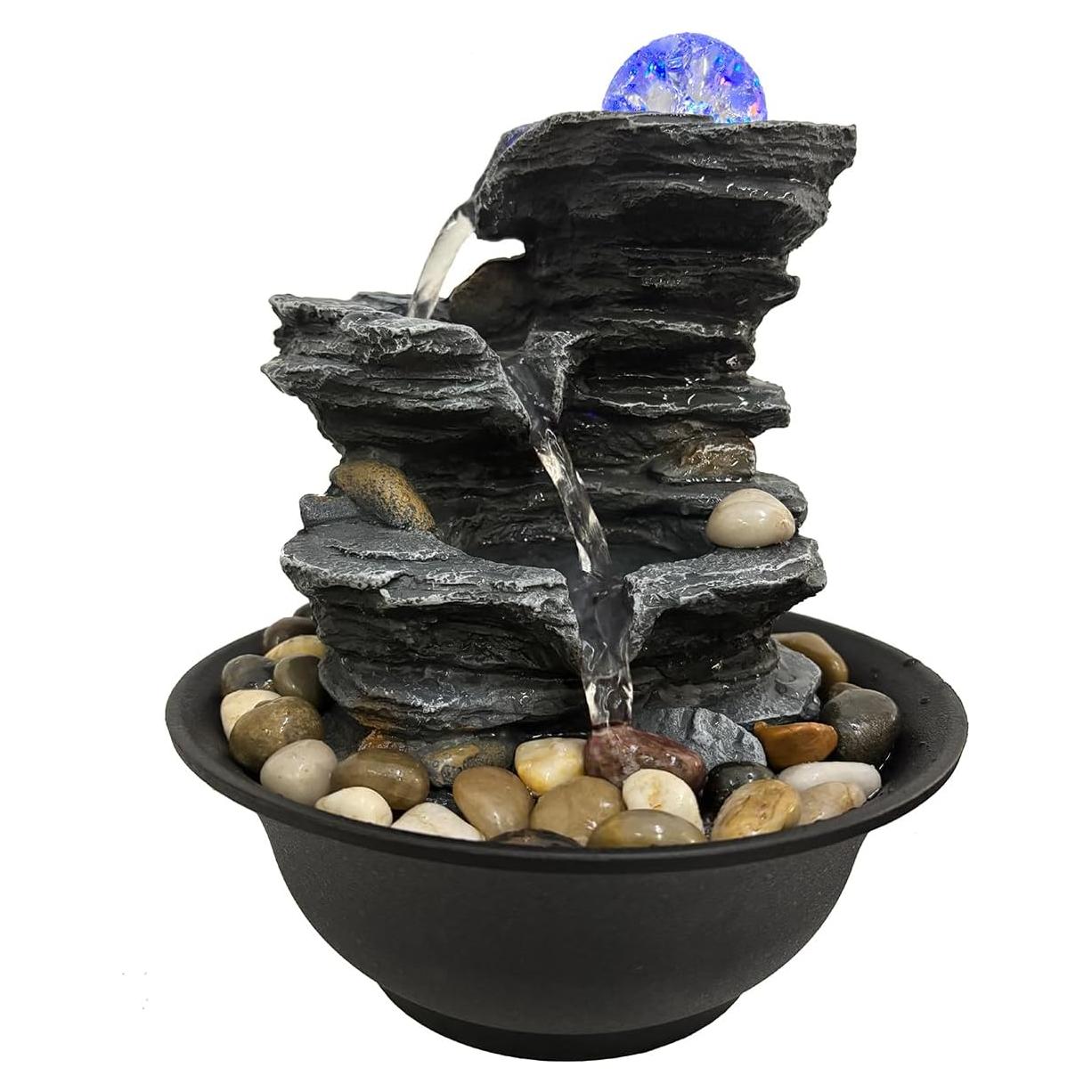 Fuente de Agua Interior JOINDATAT con Luz LED y Cascada 73.66 cm