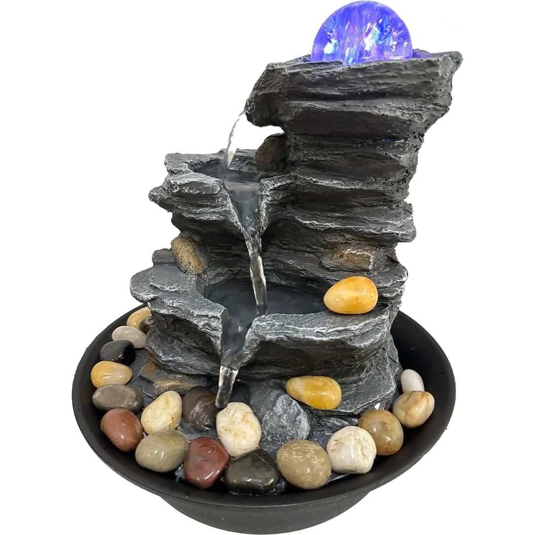 Fuente de Agua Interior JOINDATAT con Luz LED y Cascada 73.66 cm