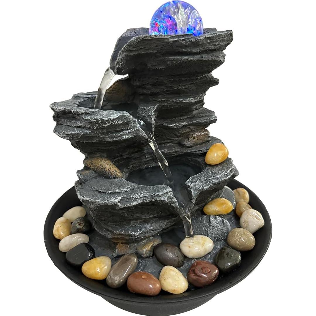 Fuente de Agua Interior JOINDATAT con Luz LED y Cascada 73.66 cm