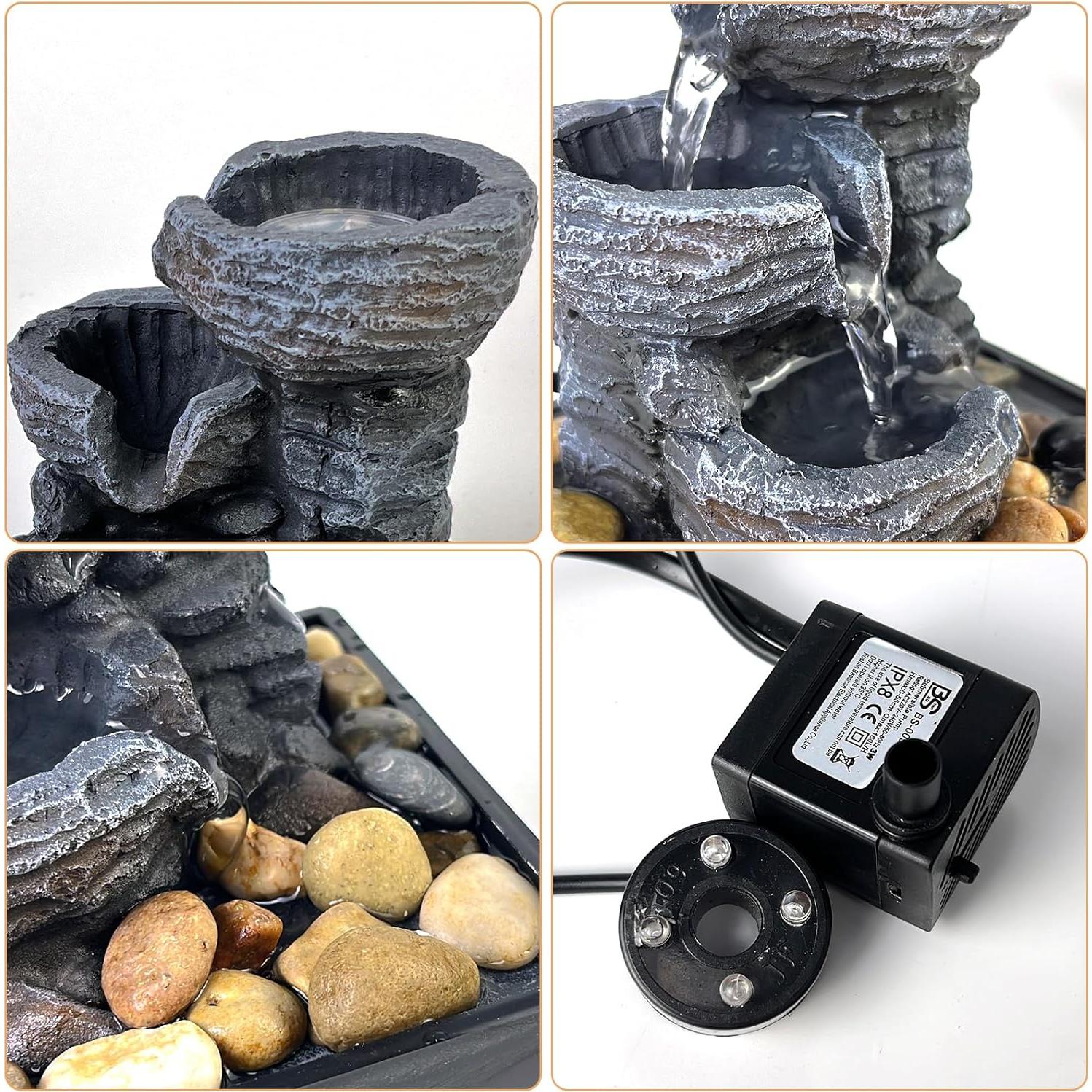 Fuente de Mesa JOYENERGY Zen con Luz LED y Cascada 18x13cm