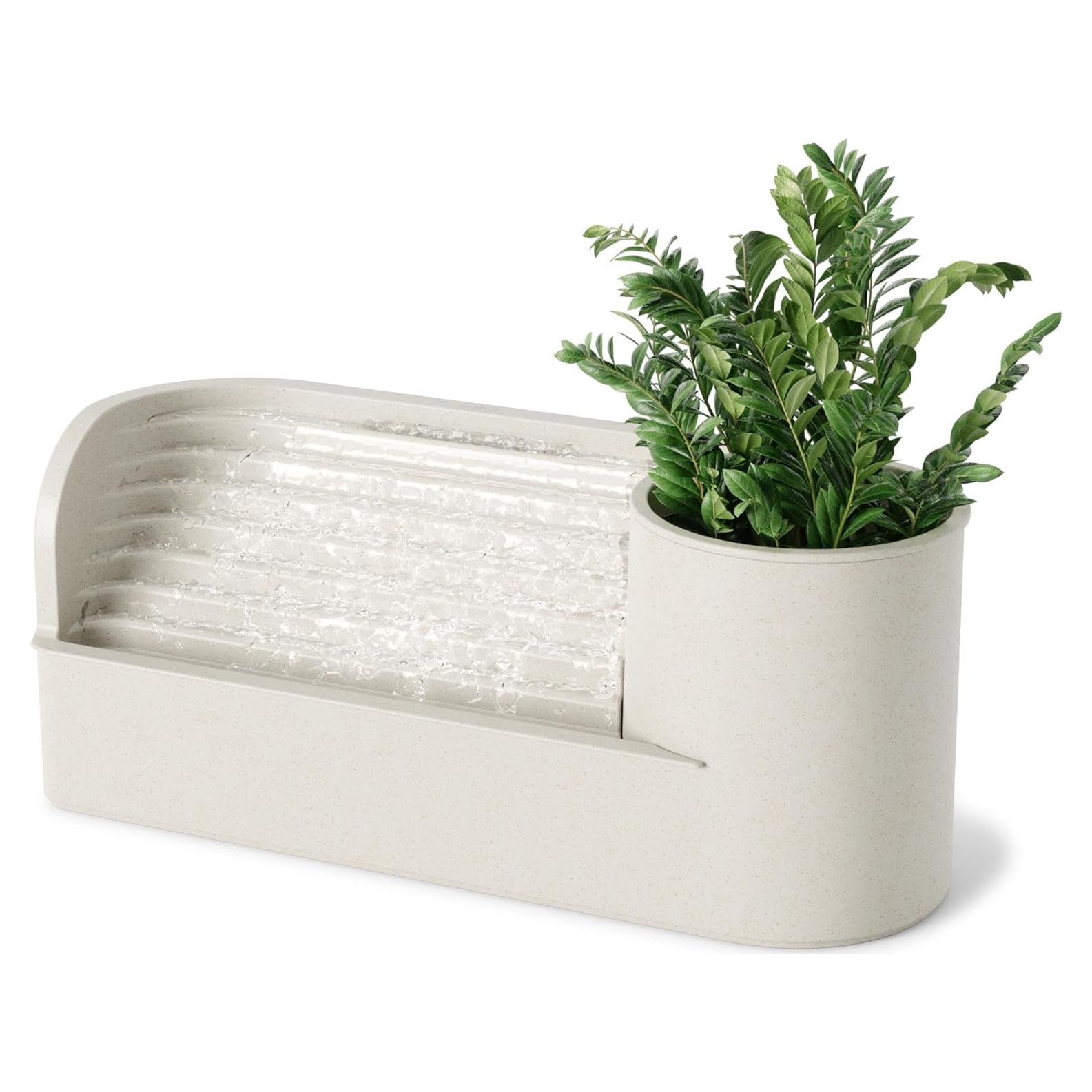 Fuente de Agua de Mesa Umbra Stream con Maceta - Arena