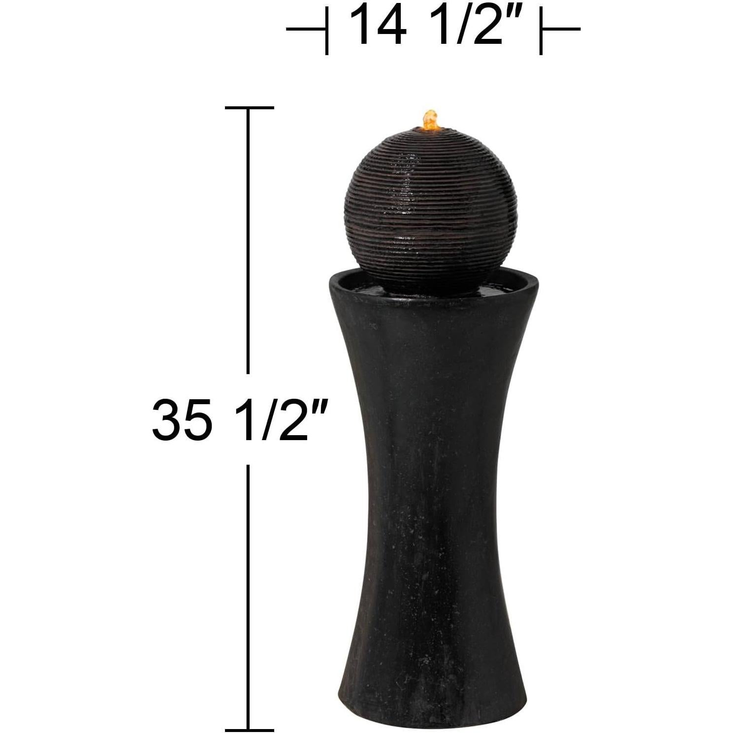 Fuente de Piso Zen John Timberland 90 cm Esfera Oscura LED