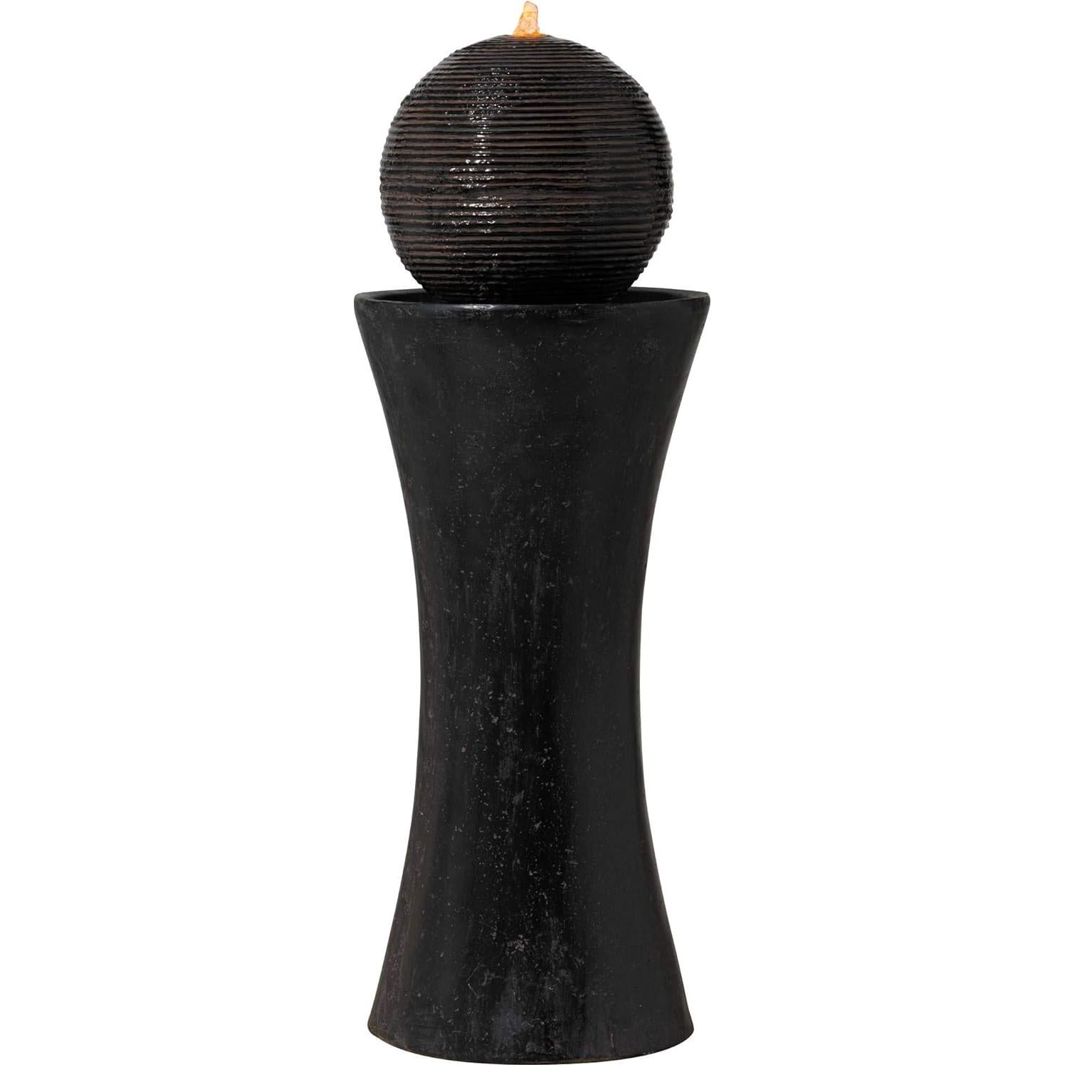 Fuente de Piso Zen John Timberland 90 cm Esfera Oscura LED