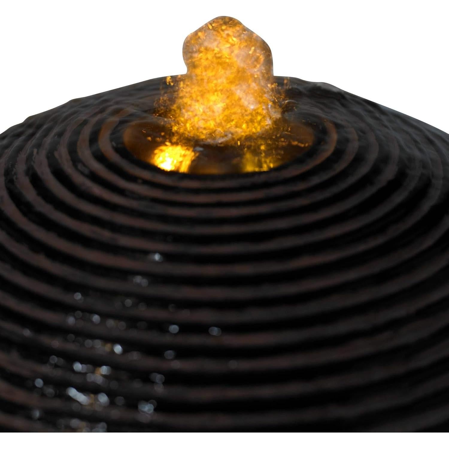 Fuente de Piso Zen John Timberland 90 cm Esfera Oscura LED