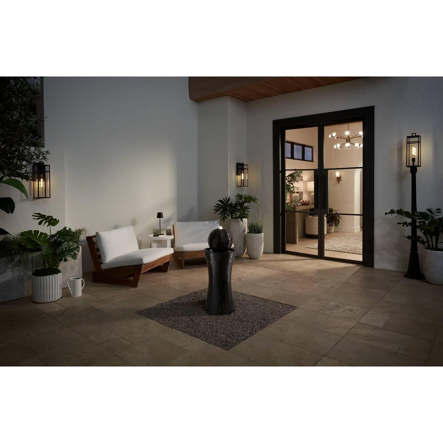 Fuente de Piso Zen John Timberland 90 cm Esfera Oscura LED