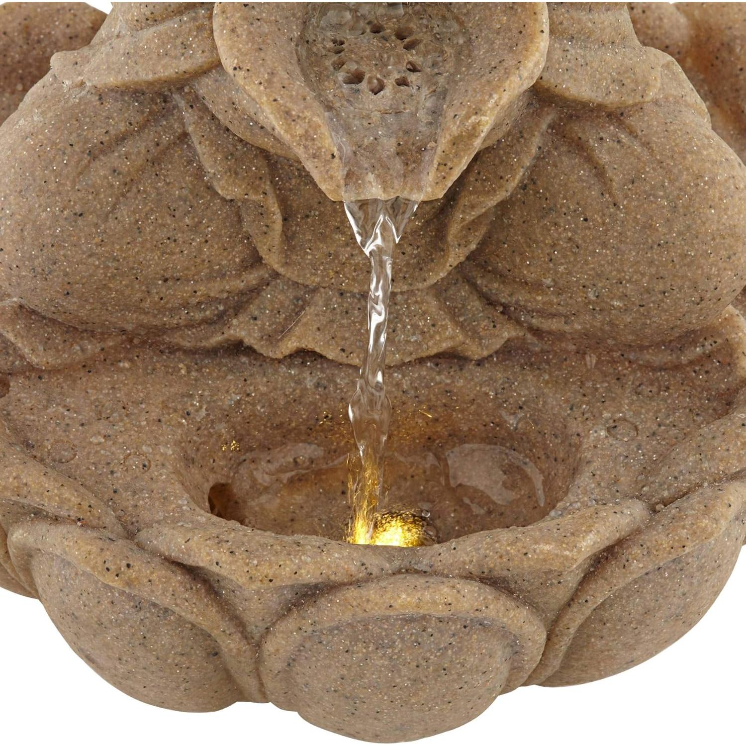Fuente de Agua Zen Buda Calm 35.6 cm LED John Timberland