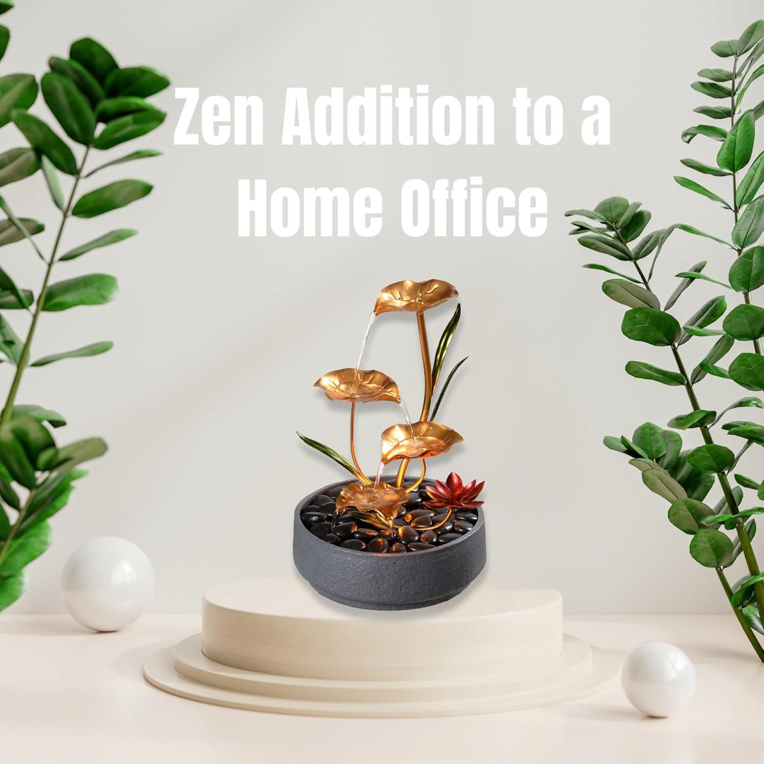 Fuente de Agua Decorativa Haobos Loto 4 Niveles 26cm