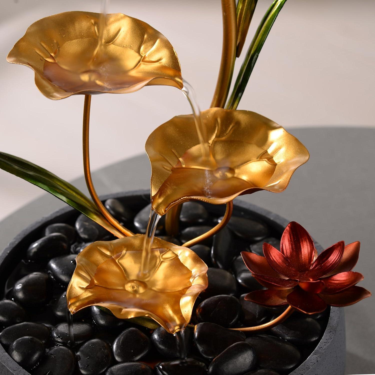 Fuente de Agua Decorativa Haobos Loto 4 Niveles 26cm